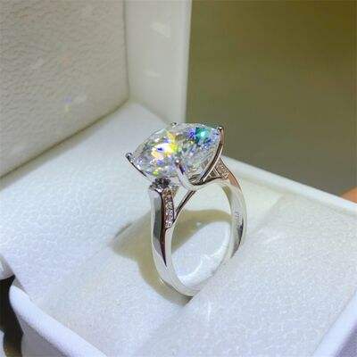 10 Carat Moissanite 925 Sterling Silver Ring Moissanite - Tophatter Daily Deals