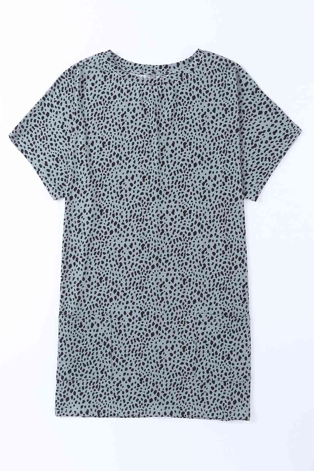 Animal Print Round Neck Tunic Tee with Pockets Women's T-Shirts - Tophatter Daily Deals