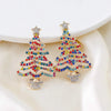 Rhinestone Alloy Christmas Tree Earrings Earrings - Tophatter Daily Deals