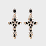 Rhinestone Alloy Cross Earrings Gold One Size Earrings - Tophatter Daily Deals