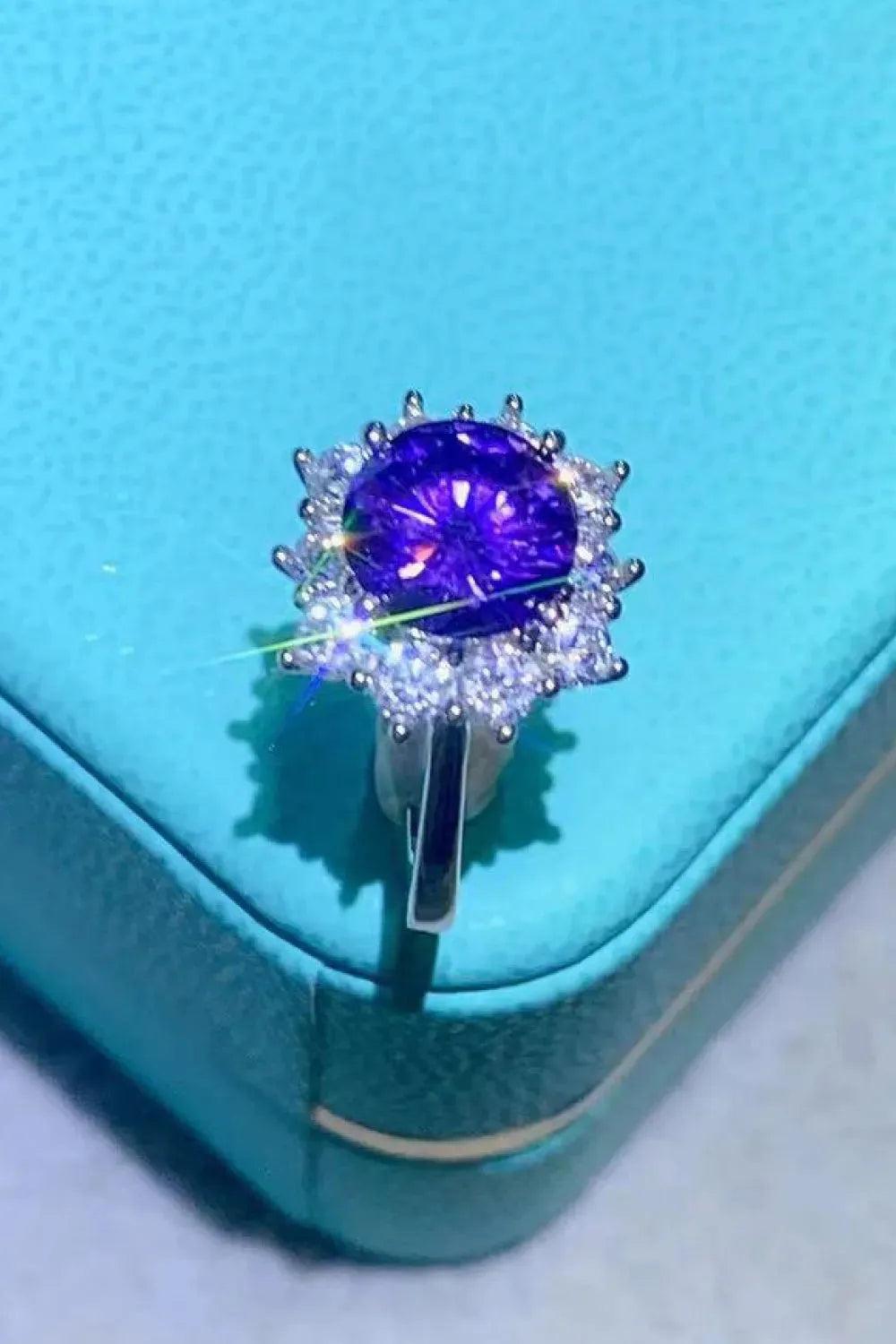 Hopeful Romance 2 Carat Moissanite Platinum-Plated Ring Moissanite - Tophatter Daily Deals
