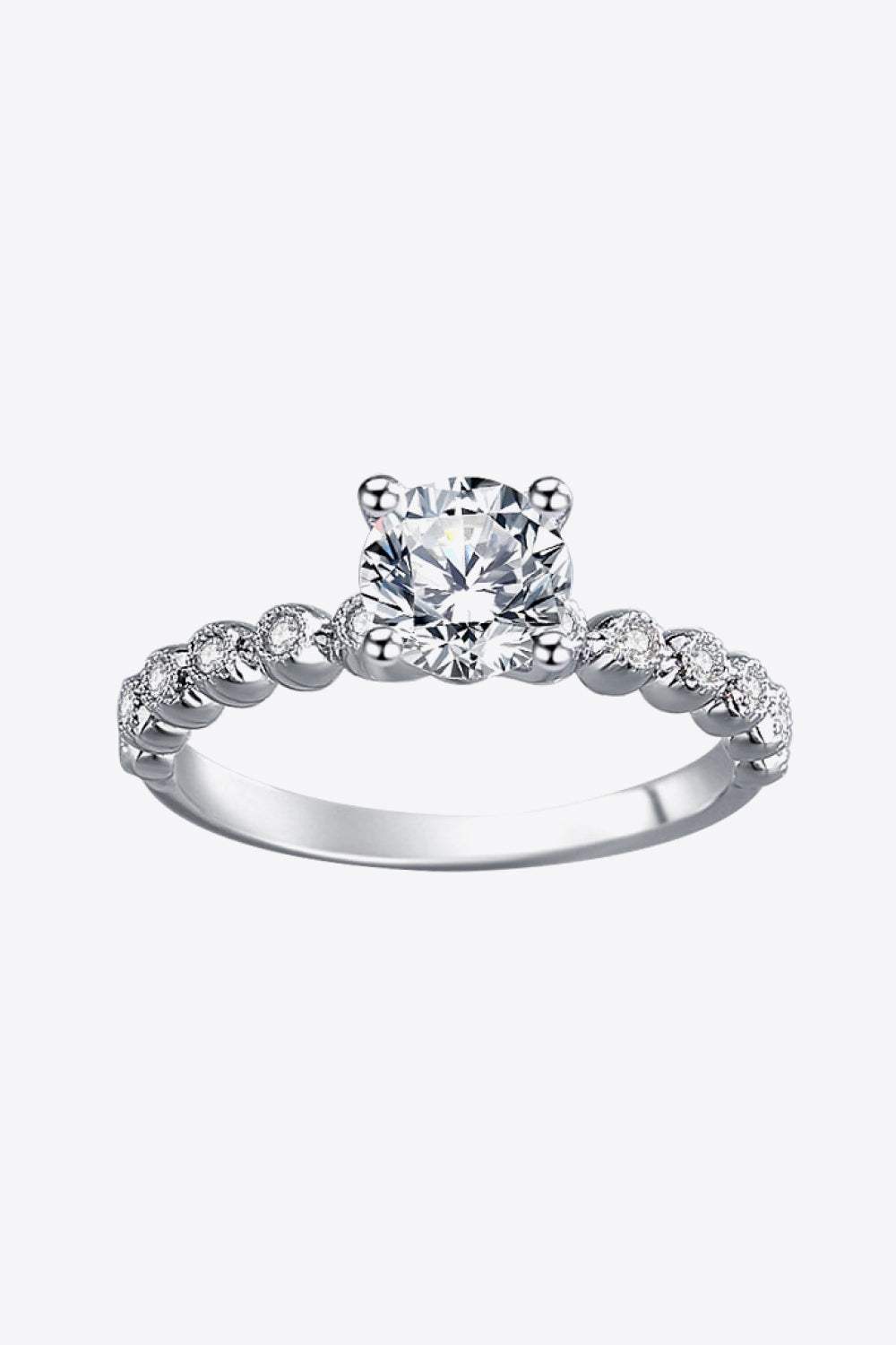 Classic 4-Prong Moissanite Ring Silver Moissanite - Tophatter Daily Deals