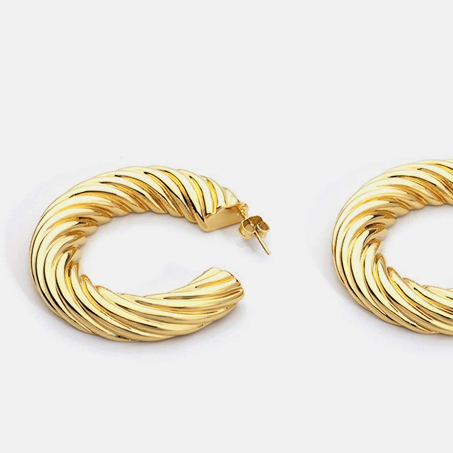 Gold-Plated C-Hoop Earrings Earrings - Tophatter Daily Deals