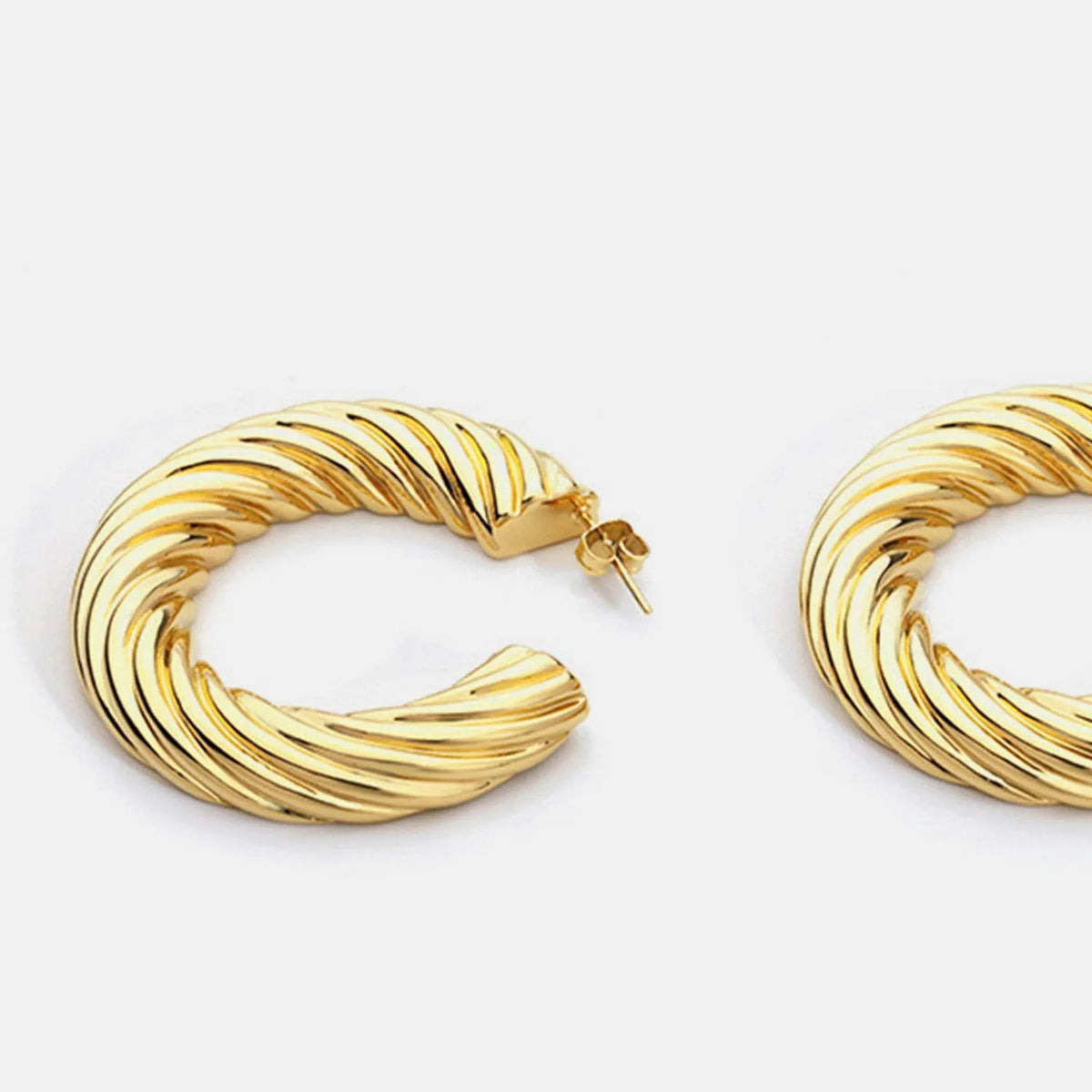 Gold-Plated C-Hoop Earrings Earrings - Tophatter Daily Deals