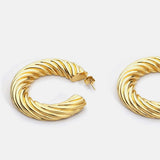 Gold-Plated C-Hoop Earrings Earrings - Tophatter Daily Deals