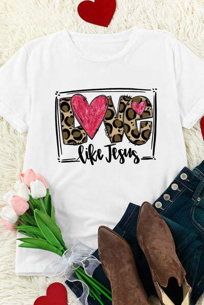 LOVE LIKE JESUS Short Sleeve T-Shirt Women's T-Shirts - Tophatter Daily Deals