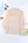 Ruffled Lace Mock Neck Blouse Blouses - Tophatter Daily Deals