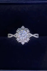 Floral 2 Carat Moissanite Crisscross Ring Moissanite - Tophatter Daily Deals