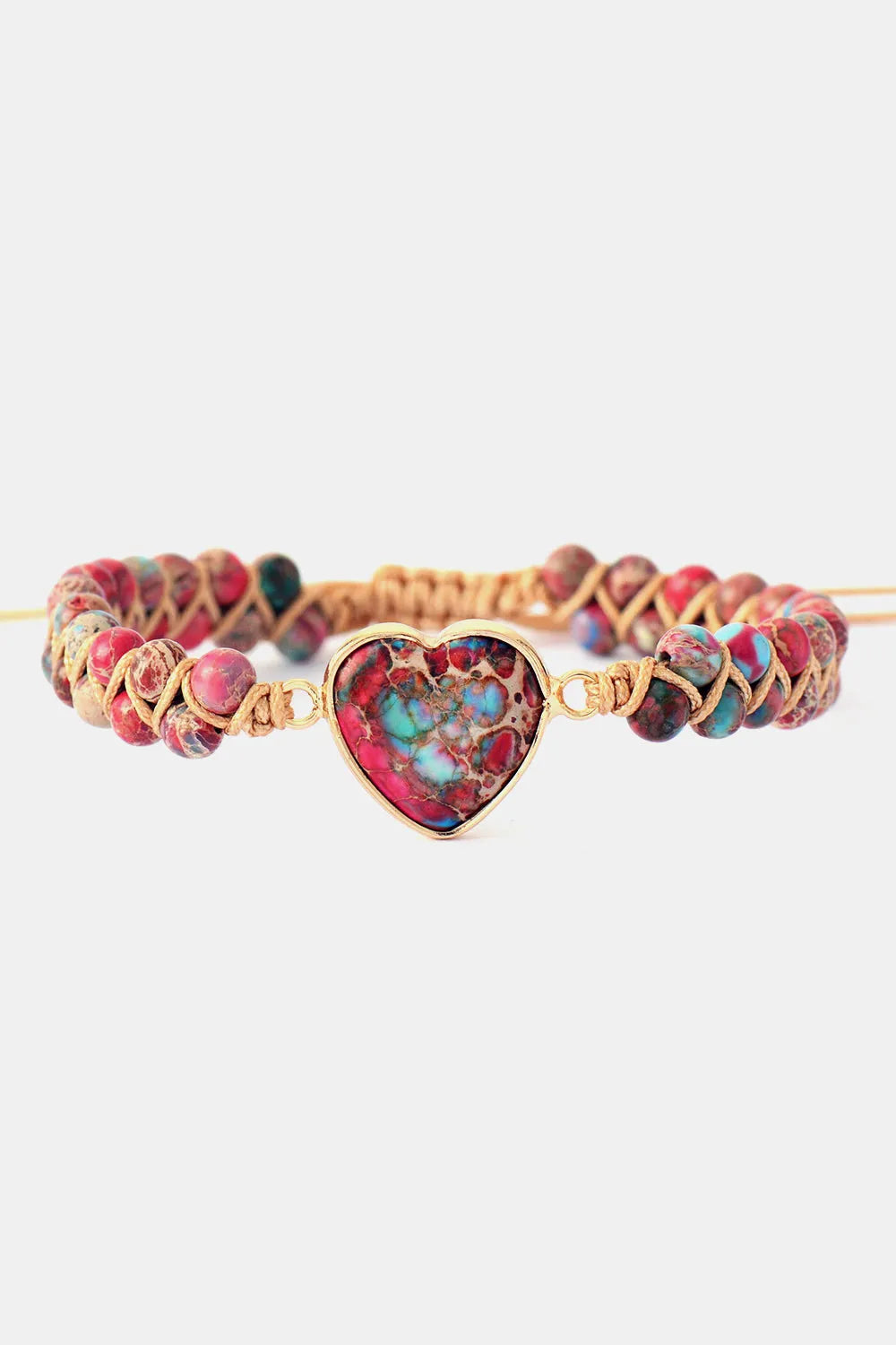 Handmade Heart Shape Natural Stone Bracelet Bracelets - Tophatter Daily Deals