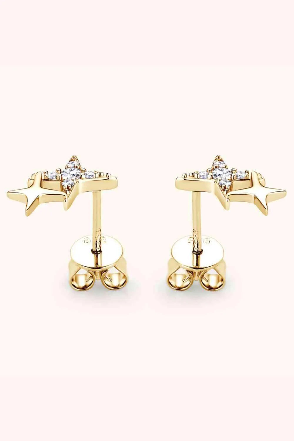 Moissanite 925 Sterling Silver Star Shape Earrings Moissanite - Tophatter Daily Deals