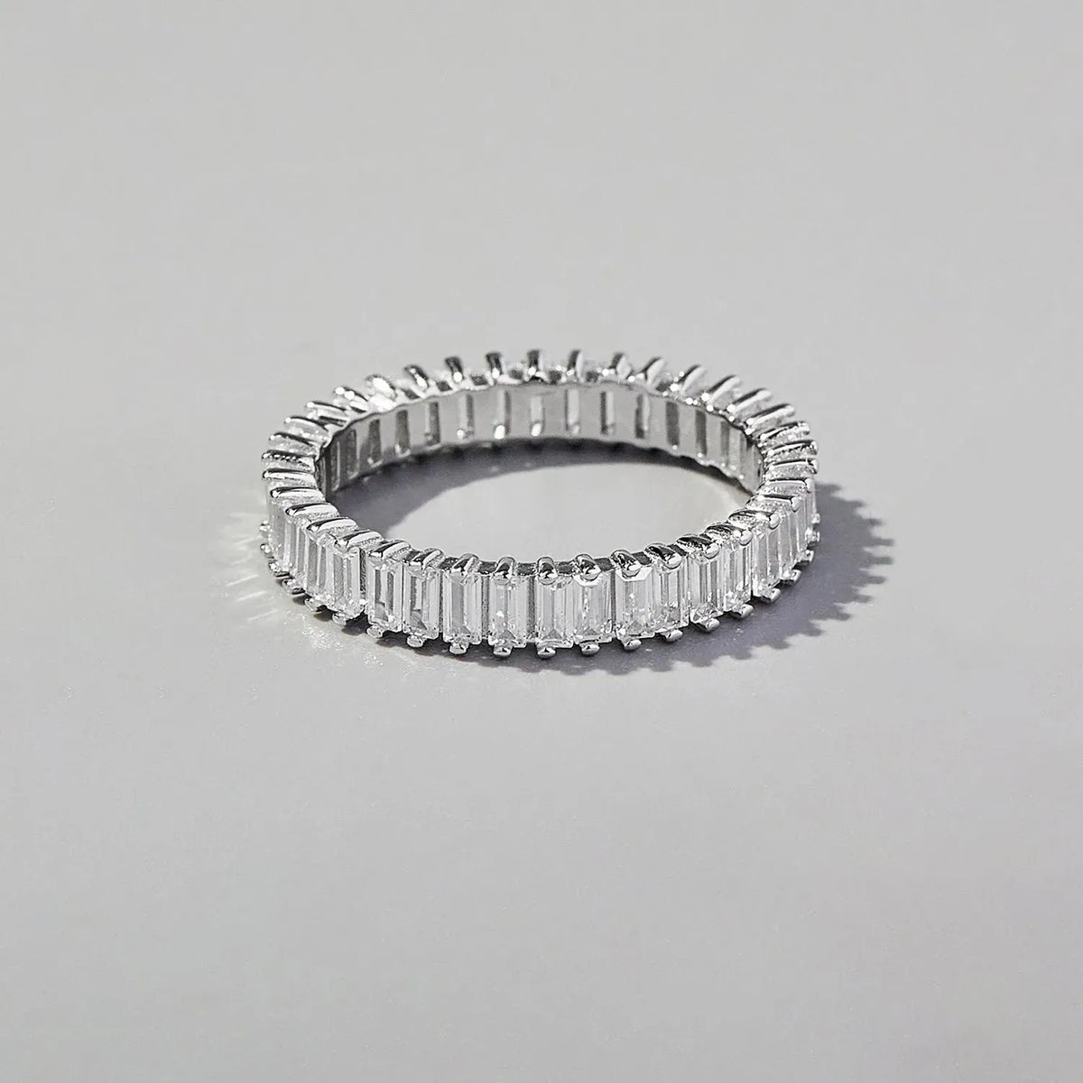 Zircon 925 Sterling Silver Ring Silver Rings - Tophatter Daily Deals