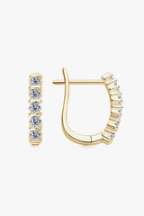 Moissanite 925 Sterling Silver Earrings Gold One Size Moissanite - Tophatter Daily Deals