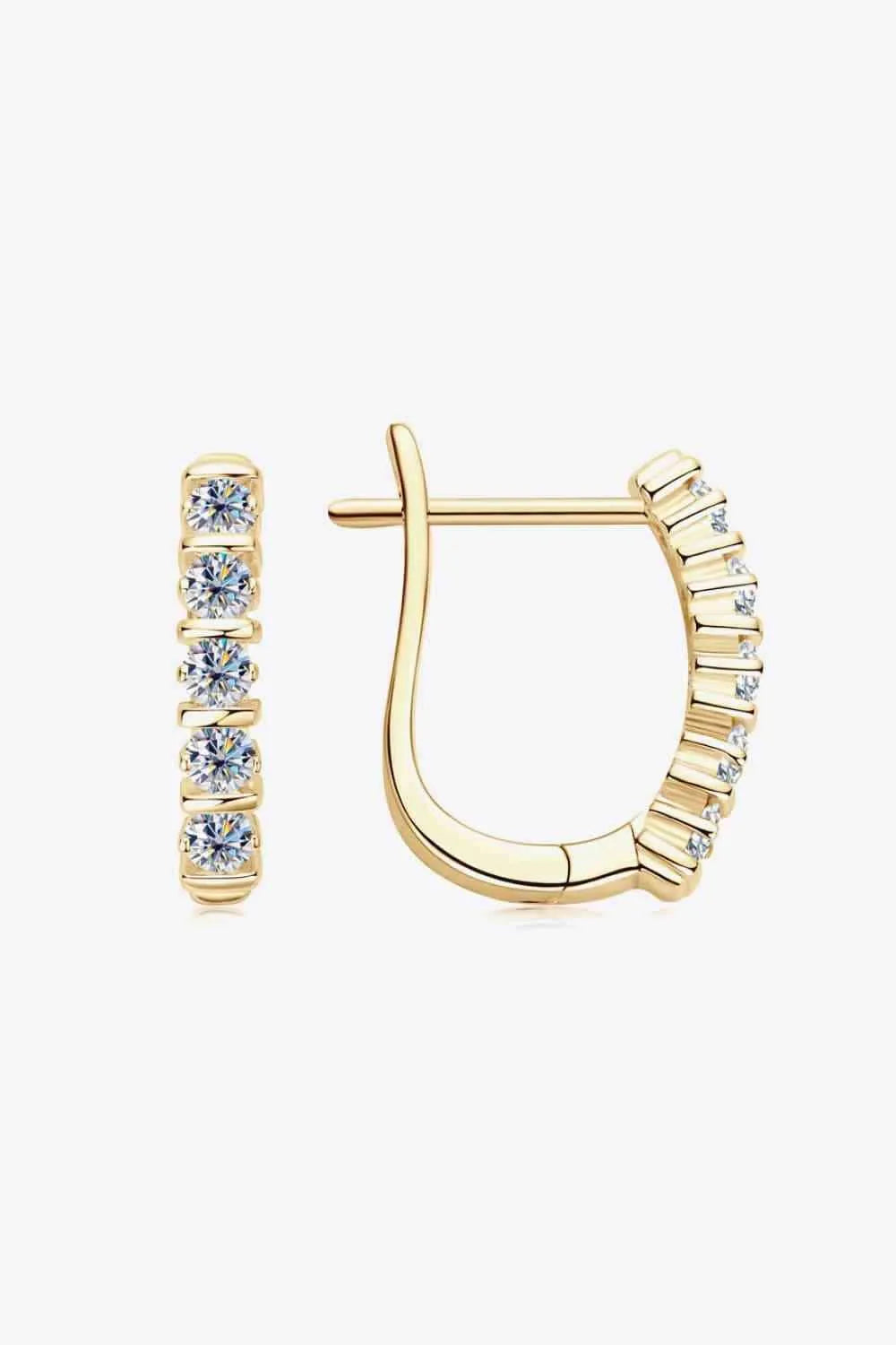 Moissanite 925 Sterling Silver Earrings Gold One Size Moissanite - Tophatter Daily Deals