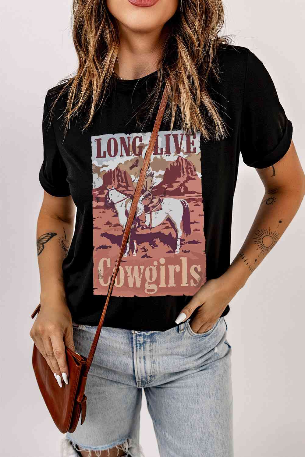 LONG LIVE COWGIRLS Graphic Tee Women's T-Shirts - Tophatter Daily Deals