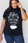 Simply Love Full Size COFFEE MAKES EVERYTHING POSSIBLE Graphic Cotton Tee Women's T-Shirts - Tophatter Daily Deals