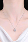 1 Carat Moissanite Square Pendant Chain Necklace Silver One Size Moissanite - Tophatter Daily Deals