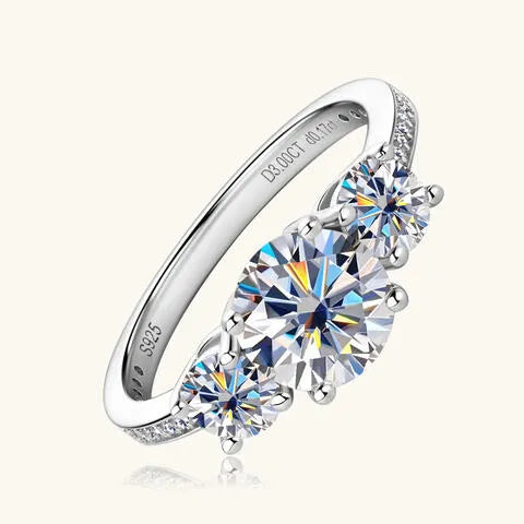 3 Carat Moissanite 925 Sterling Silver Ring Moissanite - Tophatter Daily Deals