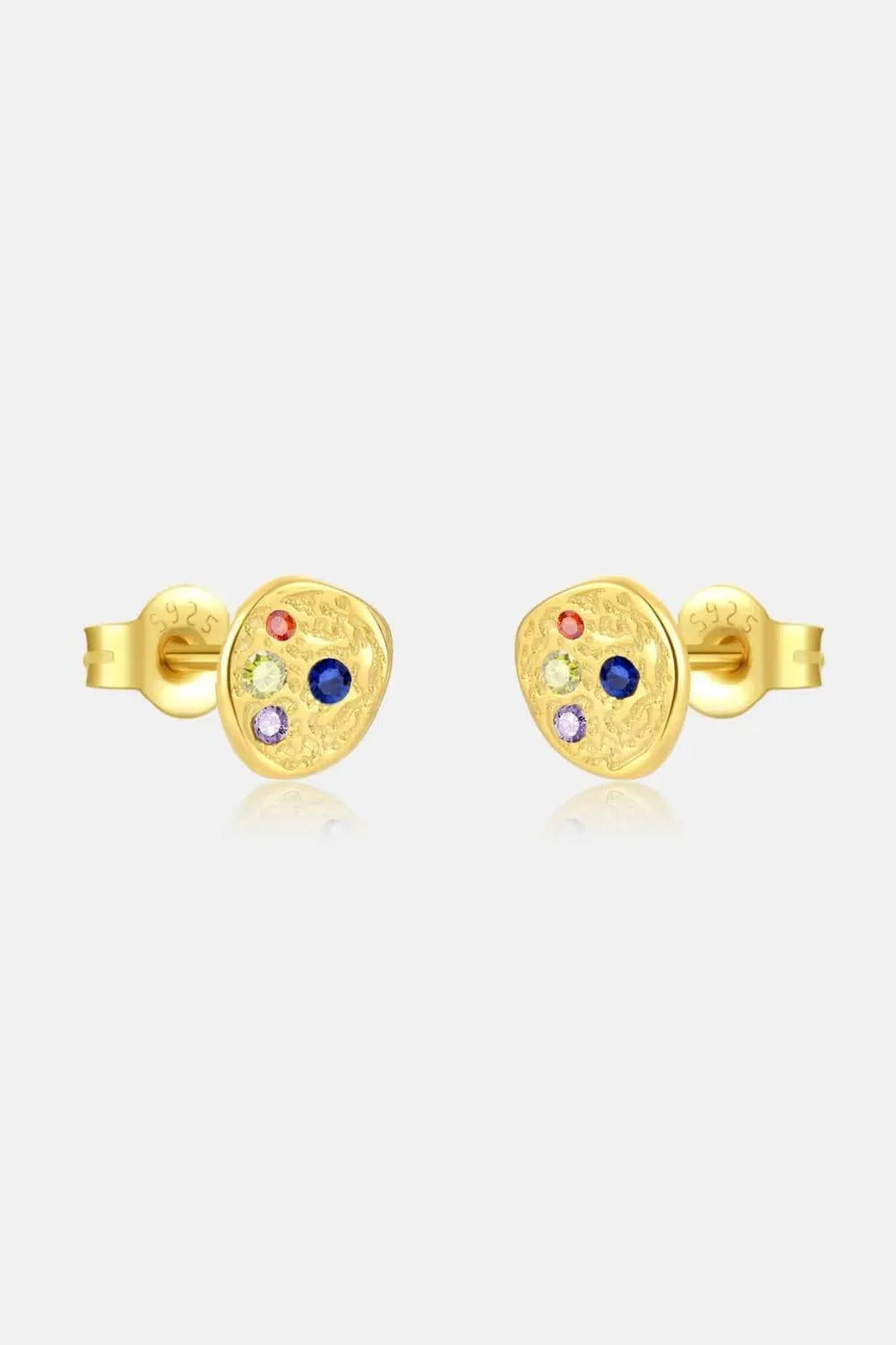 Multicolored Zircon Stud Earrings Gold One Size Earrings - Tophatter Daily Deals