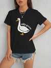 Goose Round Neck Short Sleeve T-Shirt Black Women's T-Shirts - Tophatter Daily Deals