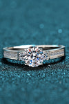 Lucky Charm Moissanite Rhodium-Plated Ring Moissanite - Tophatter Daily Deals