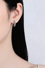925 Sterling Silver Moissanite Huggie Earrings Moissanite - Tophatter Daily Deals