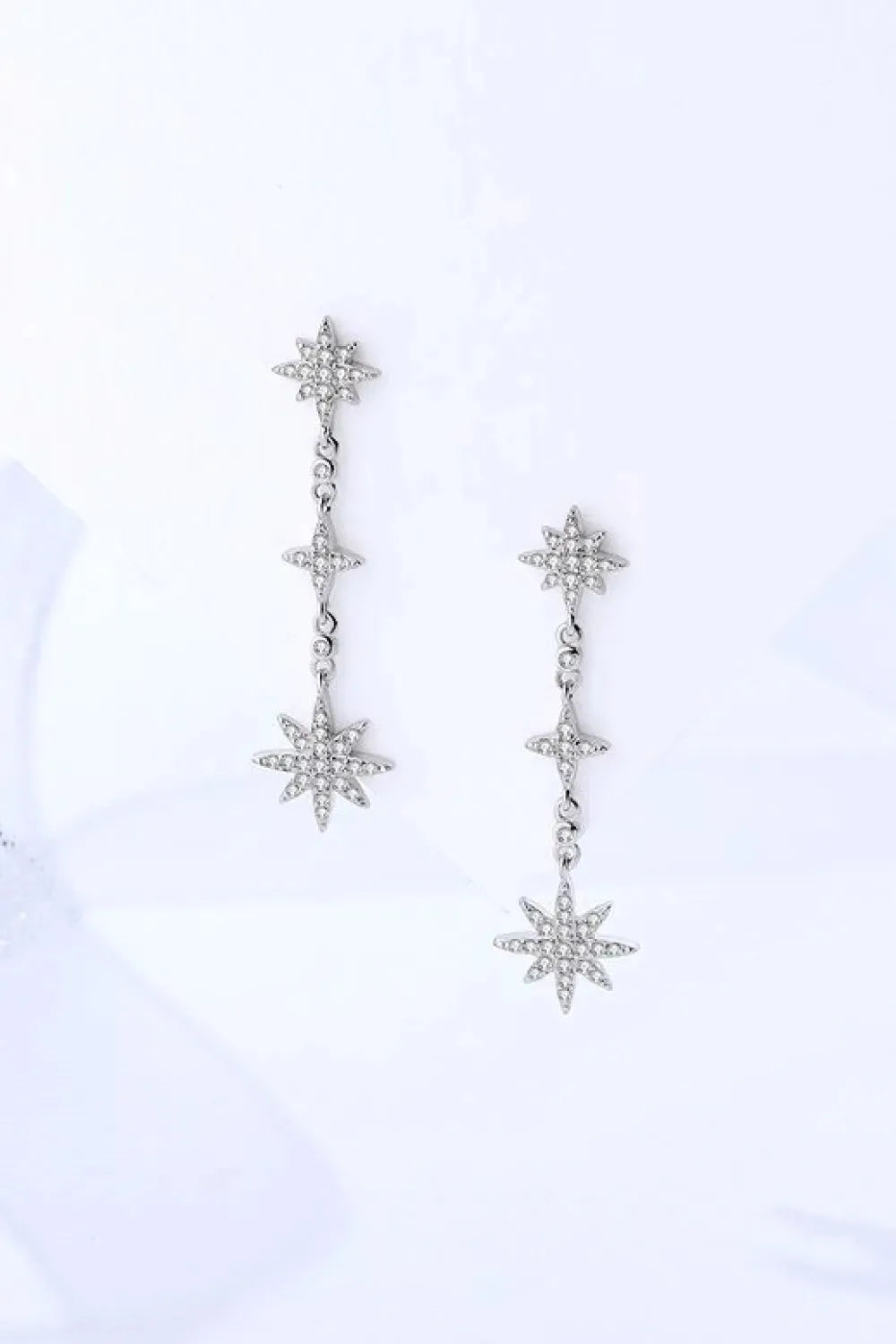 Cubic Zirconia Star Drop Earrings Earrings - Tophatter Daily Deals