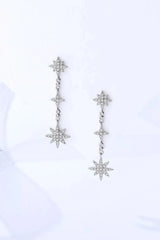 Cubic Zirconia Star Drop Earrings Earrings - Tophatter Daily Deals