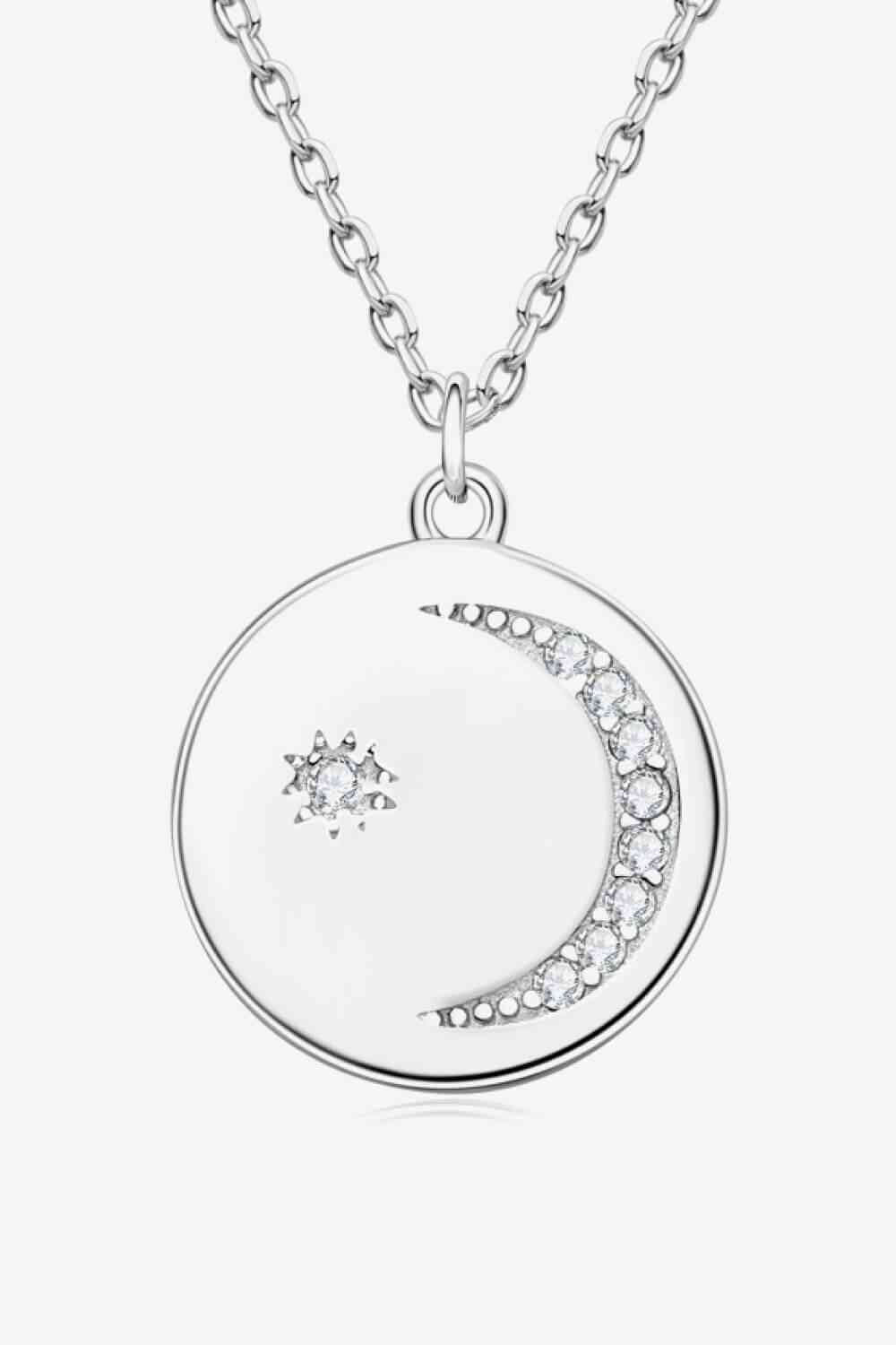 Moissanite Round Pendant Necklace Moissanite - Tophatter Daily Deals