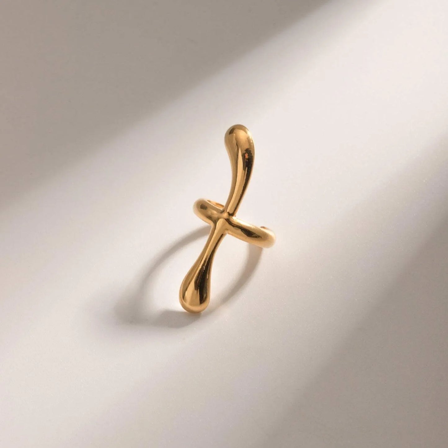 18K Gold-Plated Stainless Steel Cuff Earrings Gold One Size Earrings - Tophatter Daily Deals