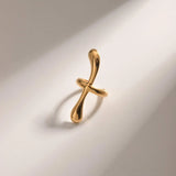 18K Gold-Plated Stainless Steel Cuff Earrings Gold One Size Earrings - Tophatter Daily Deals