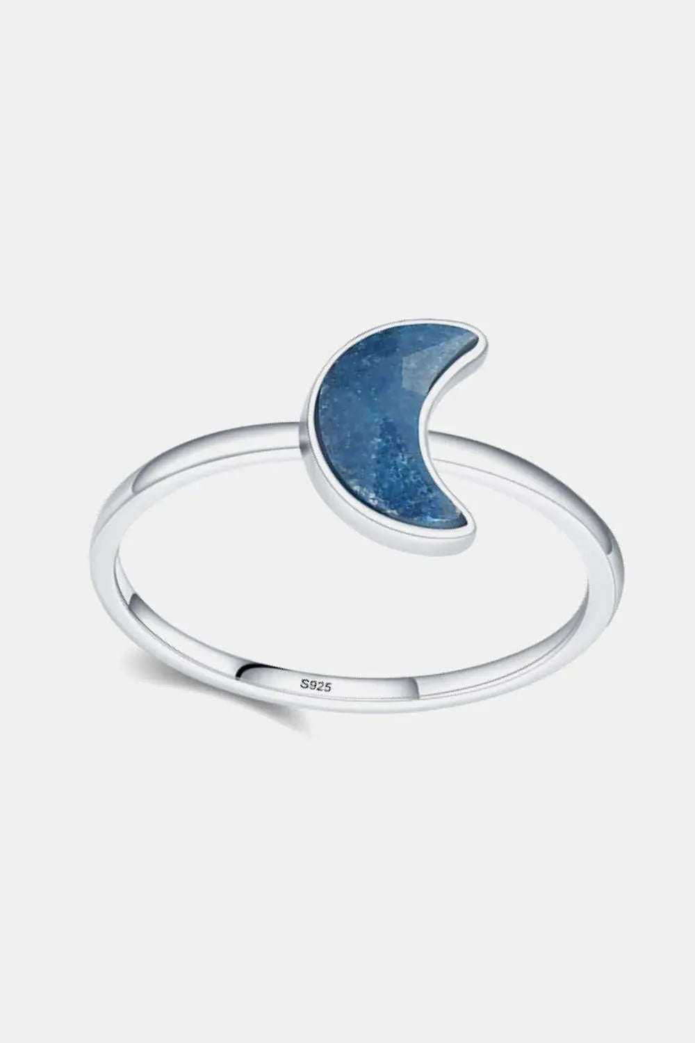 925 Sterling Silver Moon Shape Aventurine Ring Rings - Tophatter Daily Deals