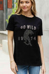 Simply Love Full Size GO WILD 1974 Graphic Cotton Tee Women's T-Shirts - Tophatter Daily Deals