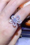 1 Carat Moissanite Flower-Shape Open Ring Moissanite - Tophatter Daily Deals