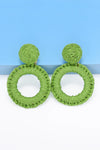 Round Shape Raffia Grass Dangle Earrings Earrings - Tophatter Daily Deals