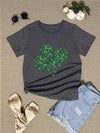 Lucky Clover Round Neck T-Shirt Women's T-Shirts - Tophatter Daily Deals