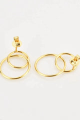 925 Sterling Silver Double Hoop Drop Earrings Earrings - Tophatter Daily Deals