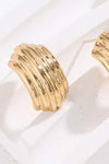 Ribbed Copper Earrings Earrings - Tophatter Daily Deals
