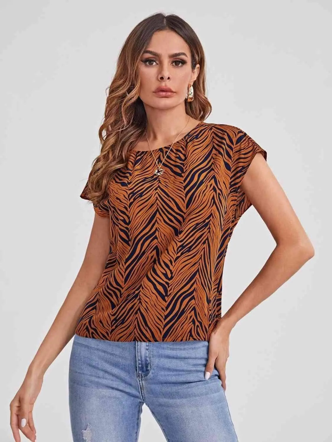 Twisted Open Back Blouse Blouses - Tophatter Daily Deals