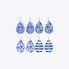 Printed PU Teardrop Earrings Earrings - Tophatter Daily Deals