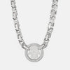 Cutout Stainless Steel Inlaid Zircon Necklace Silver One Size Necklaces - Tophatter Daily Deals