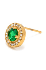 Inlaid Zircon Stainless Steel Stud Earrings Earrings - Tophatter Daily Deals
