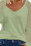 V-Neck Long Raglan Sleeve Top - Tophatter Deals