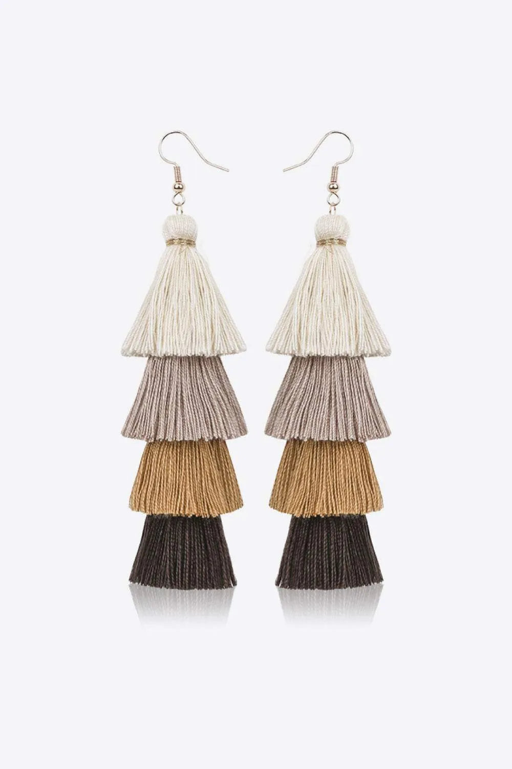 Layered Tassel Earrings Chocolate One Size Earrings - Tophatter Daily Deals