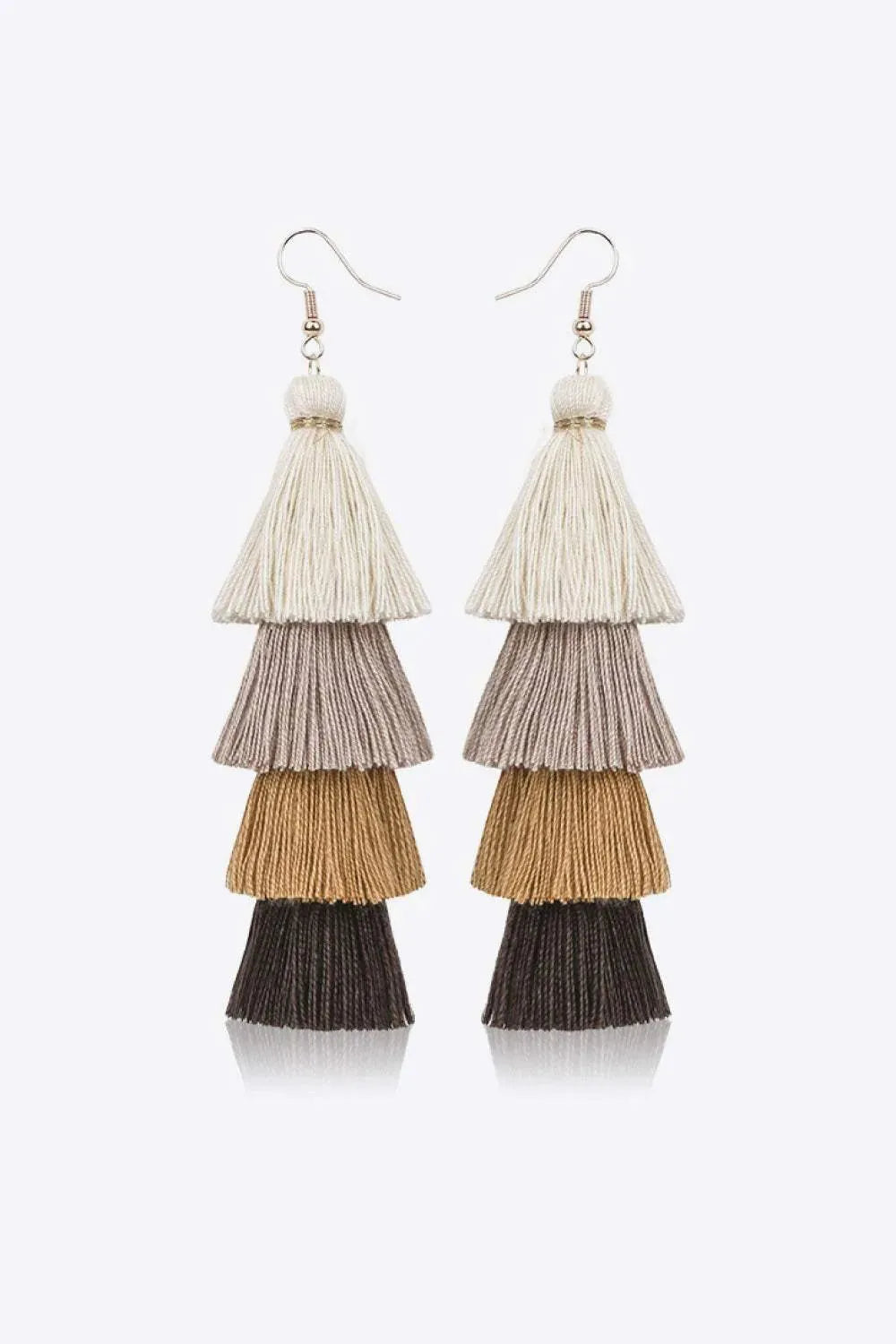 Layered Tassel Earrings Chocolate One Size Earrings - Tophatter Daily Deals