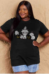 Simply Love Full Size Cat & Pumpkin Graphic Cotton T-Shirt Women's T-Shirts - Tophatter Daily Deals