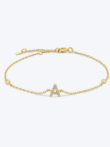 A To F Zircon 925 Sterling Silver Bracelet A-Gold One Size Bracelets - Tophatter Daily Deals