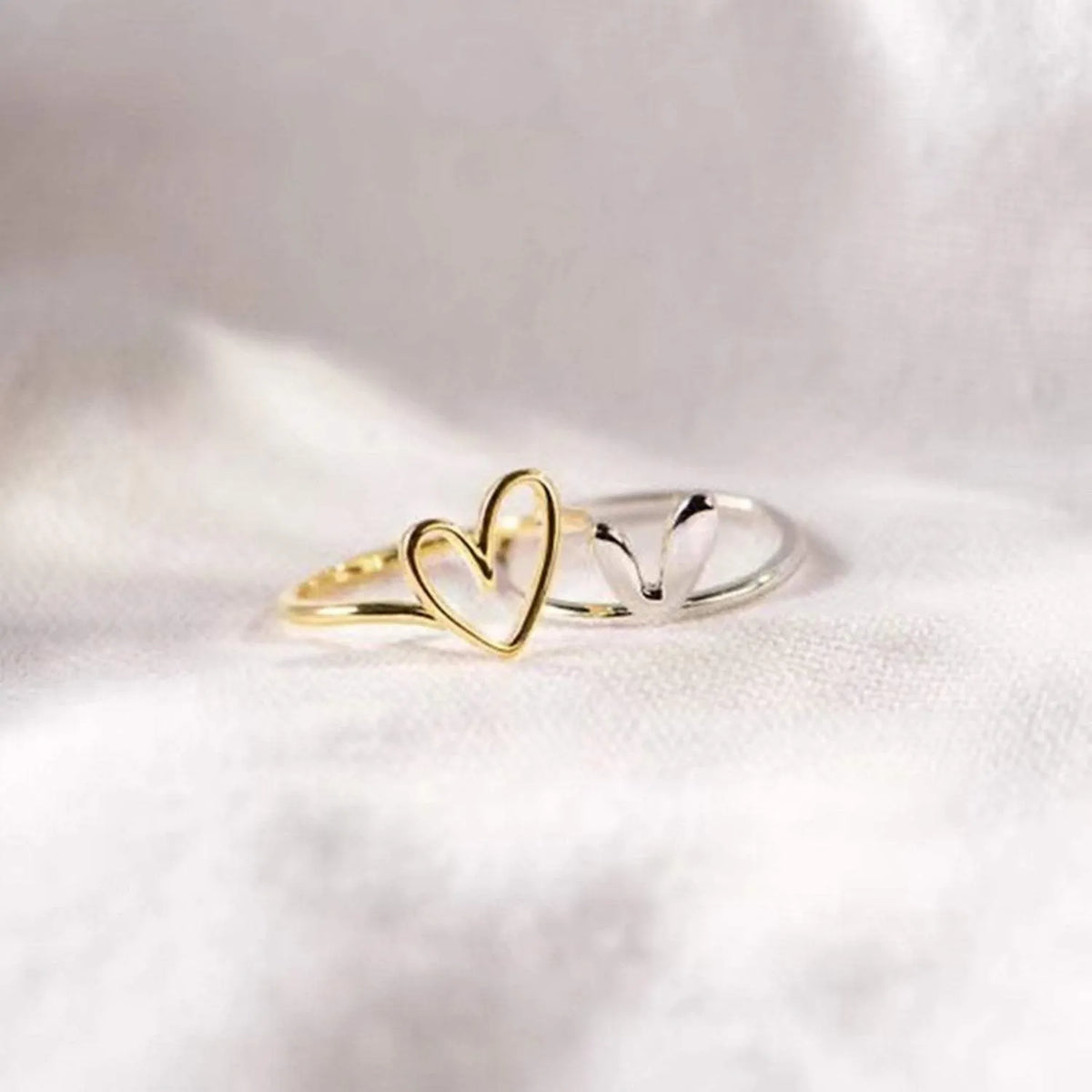 Heart Shape Irregular 925 Sterling Silver Ring Rings - Tophatter Daily Deals
