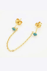 925 Sterling Silver Single Double-Piercing Earring Earrings - Tophatter Daily Deals