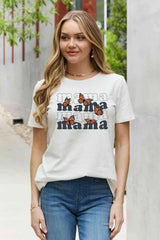 Simply Love MAMA Butterfly Graphic Cotton T-Shirt Bleach Women's T-Shirts - Tophatter Daily Deals