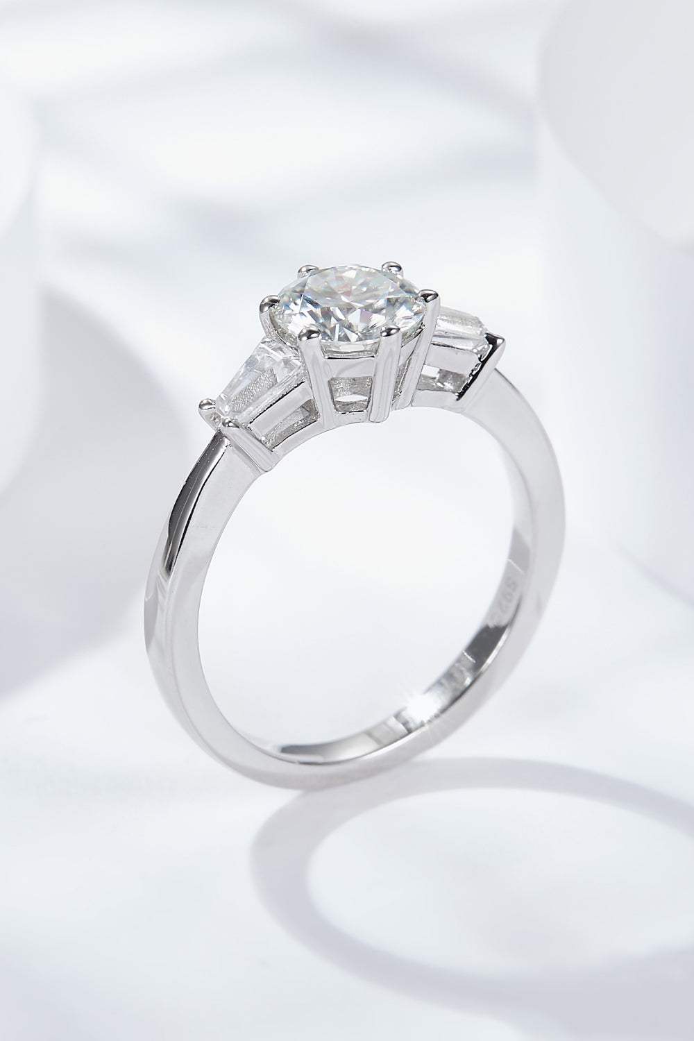 Loyal Love 1 Carat Moissanite Platinum-Plated Ring Moissanite - Tophatter Daily Deals